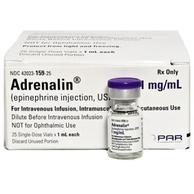 Adrenalin-Epinephrine-Injection-1-mg-Single-Dose-Vials-byPar-Sterile-NDC-42023-0159-25_700x700