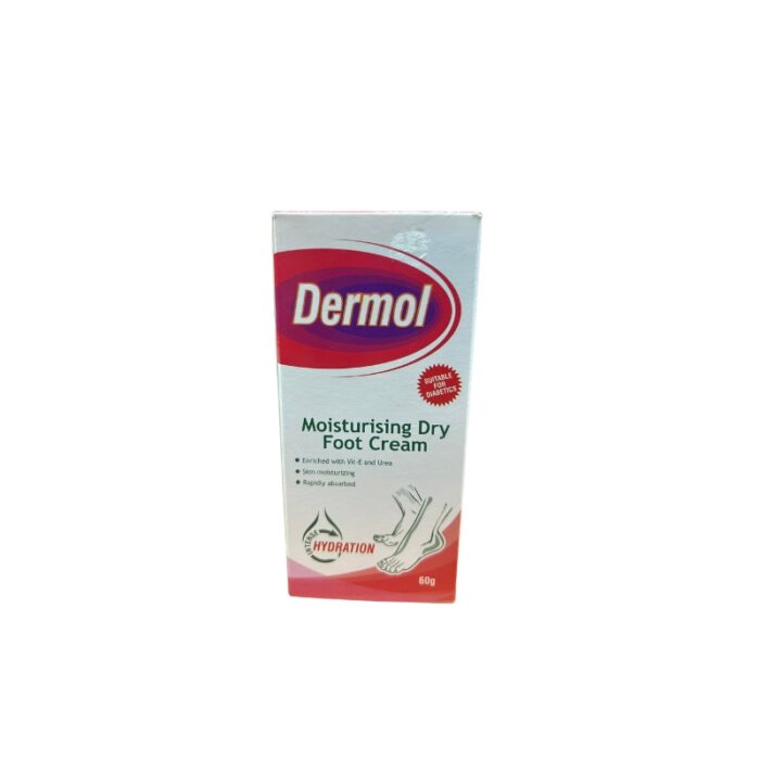 DERMOL MOISTURING CREAM-DRY FOOT 60GM