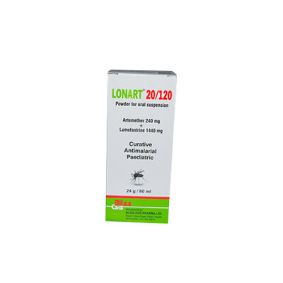 Lonart 20_120 (Atemether 240mg + Lumenfantrine 1440mg) Suspension 60ml