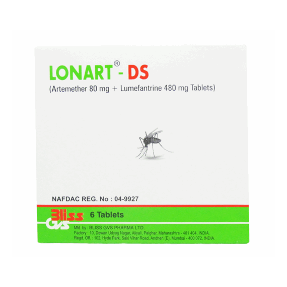 Lonart-Ds-Artemether-80mg-Lumefantrine-480mg-6-Tablets