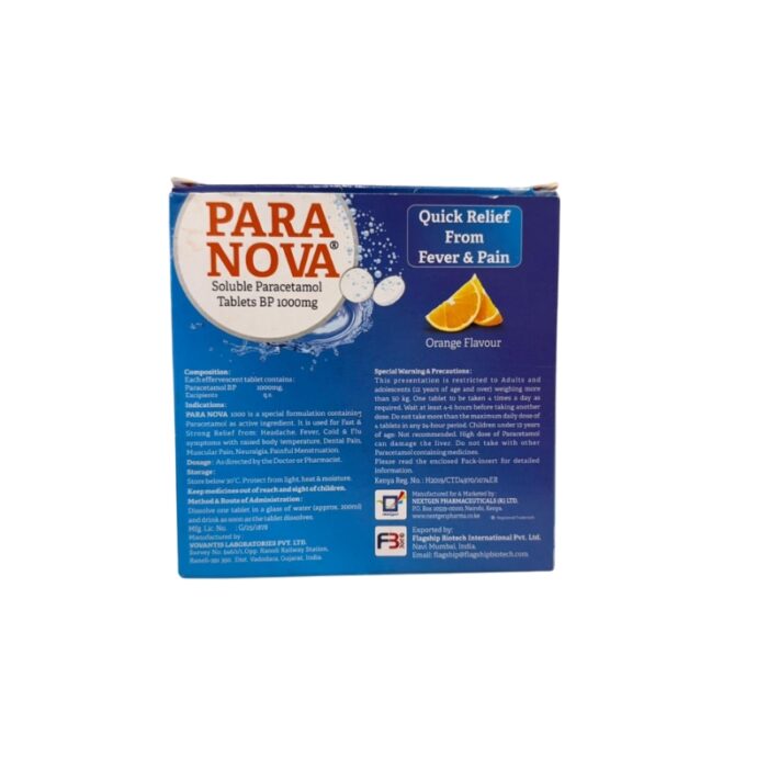PARA NOVA 1000 EFFERVESCENCE TABS 8'S