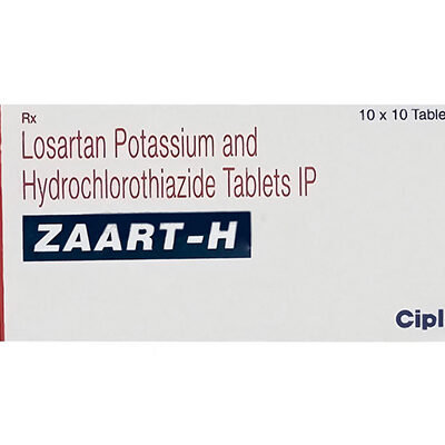 Zaart H tablet,Losartan 50mg,Hydrochlorothiazide 12.5mg,price,uses,side Effects - Drugcarts (1)
