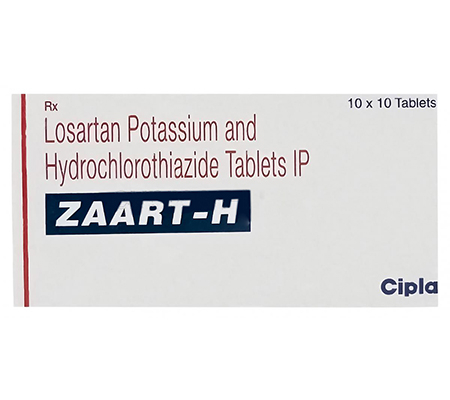 Zaart H tablet,Losartan 50mg,Hydrochlorothiazide 12.5mg,price,uses,side Effects - Drugcarts (1)