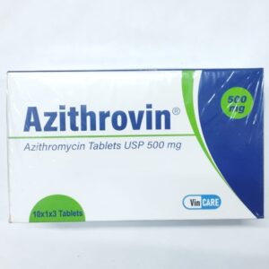 AZITHROMYCIN  (AZITHROVIN) 500MG TABS 3’S
