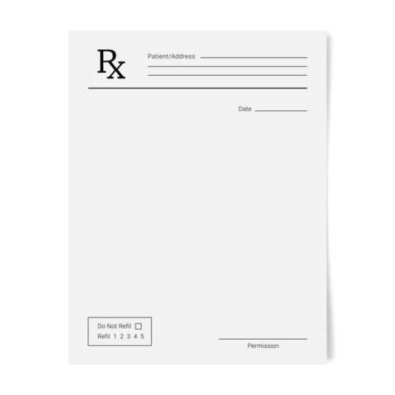Rx pad template. Medical regular prescription form