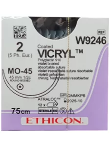 VICRYL SUTURE NO. 2 ROUND BODY 45MM